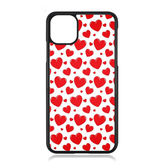 Cute Red Love Heart Patterned iPhone Case