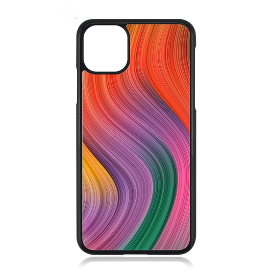 Neon Wave Patterned Print iPhone Case