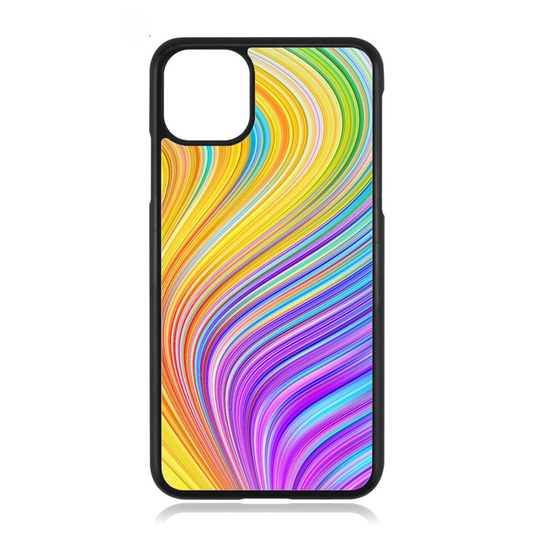 Neon Wave Patterned Print iPhone Case