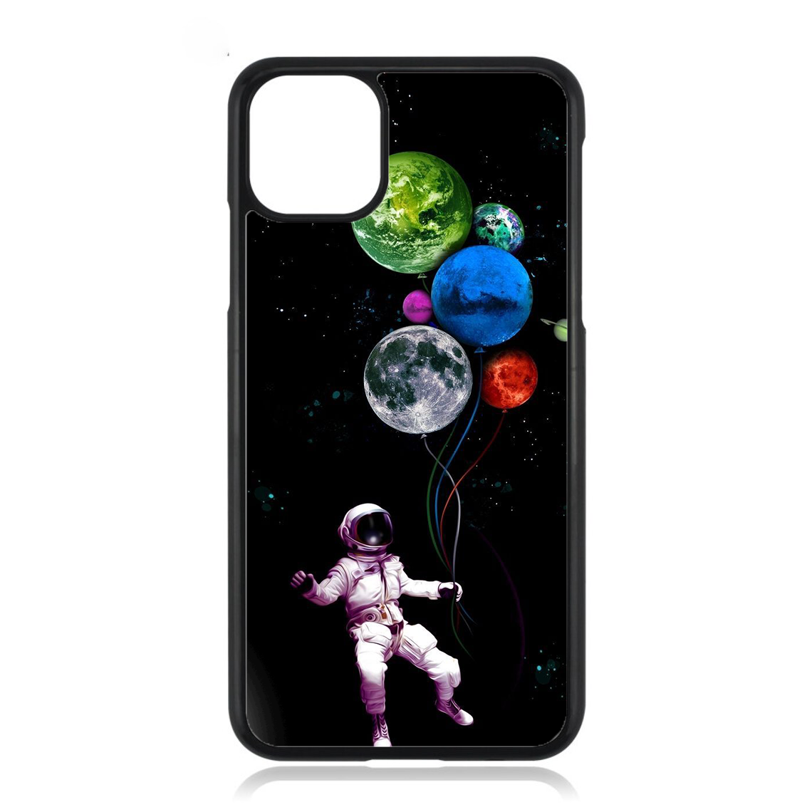 Astronaut Holding Balloon Planets in Space iPhone Case